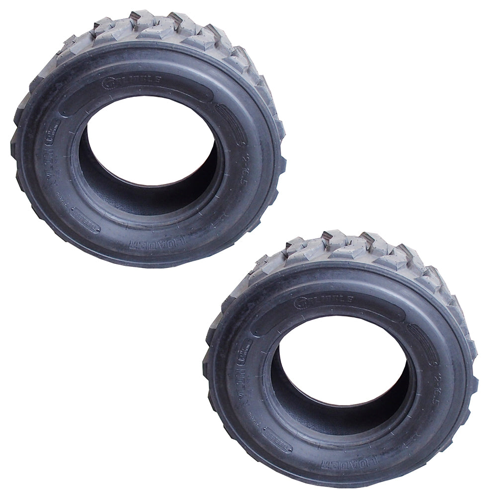 2 New 12-Ply 12 x 16.5 Skid Steer Loader Tires with Rim Guard