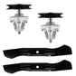 Mower Deck Spindle & OEM HL Type Blade Kit Fits Cub Cadet LT46 LX46 46" Deck